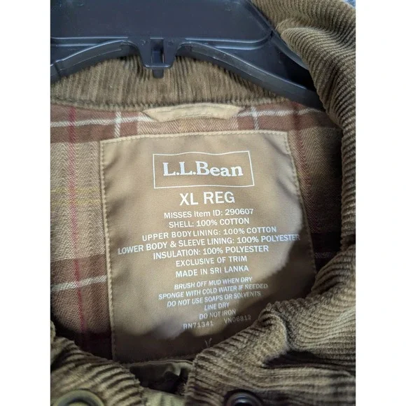 LL Bean x British‎ Millerain Waxed Cotton Field Jacket Women's Size XL Tan Chore